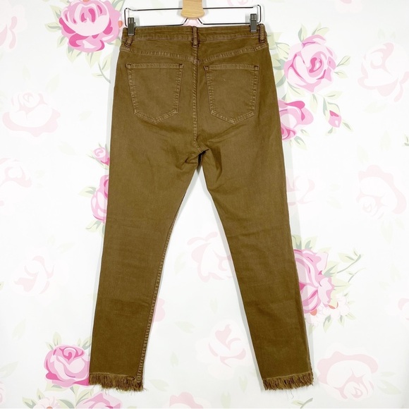 Free People Brown Distressed Frayed Skinny Denim Jeans 30 - Picture 7 of 10